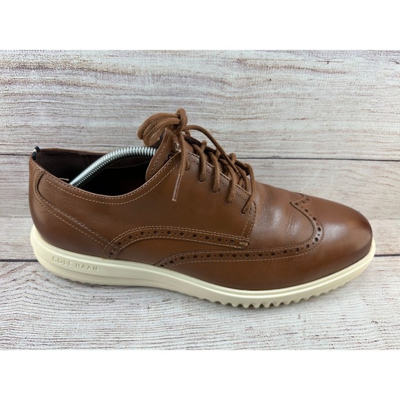 Cole Haan Grand Plus Wingtip Oxford Shoes Mens Size 12M Brown Leather *TRIED ON* main image 9